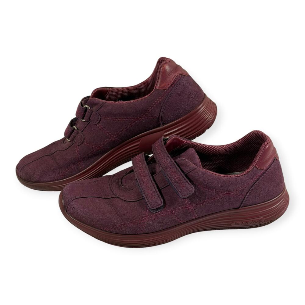 Hotter Astrid Walking Casual Shoes, Burgundy, Hook& Loop, Leather, Women's 11